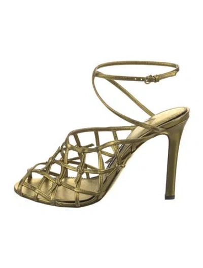 Pre-owned Tom Ford Leather Sandals In Green