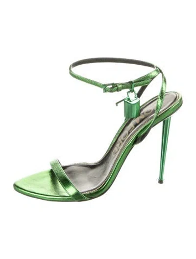 Pre-owned Tom Ford Leather Sandals In Green