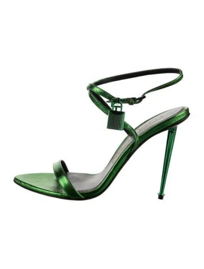 Pre-owned Tom Ford Leather Sandals In Green