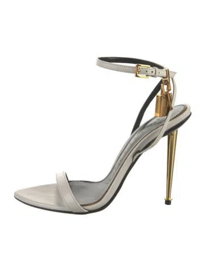 Pre-owned Tom Ford Leather Sandals In Metallic/neutrals