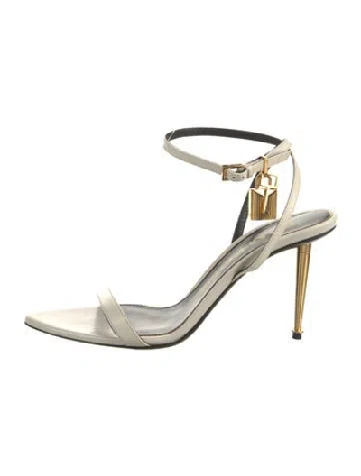 Pre-owned Tom Ford Leather Sandals In Metallic/neutrals
