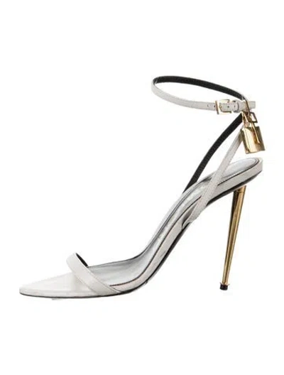 Pre-owned Tom Ford Leather Sandals In Metallic/silver