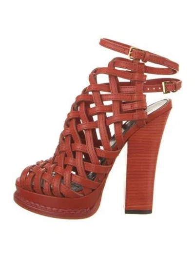 Pre-owned Tom Ford Leather Sandals In Orange