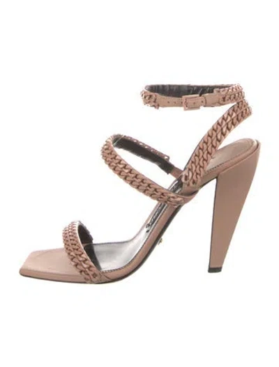 Pre-owned Tom Ford Leather Sandals In Pink