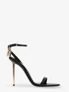 Tom Ford Paintdlock Pointed-toe Buckle Sandals With Signature Metal Heel In Black
