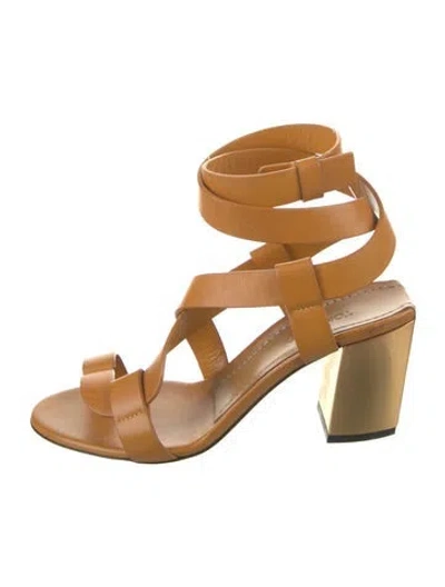 Pre-owned Tom Ford Leather Sandals In Yellow