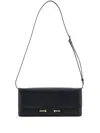 Tom Ford Black Crossbody Bag With Adjustable Shoulder Strap And T Plaque Closure In Grained Leather Woman In Black