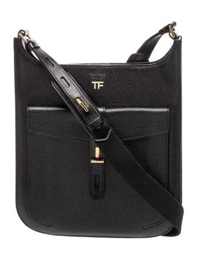 Pre-owned Tom Ford Leather Shoulder Bag In Black