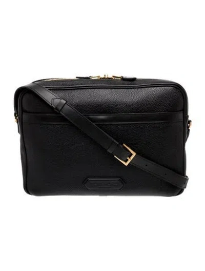 Pre-owned Tom Ford Leather Shoulder Bag In Black