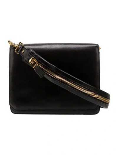 Pre-owned Tom Ford Leather Shoulder Bag In Black
