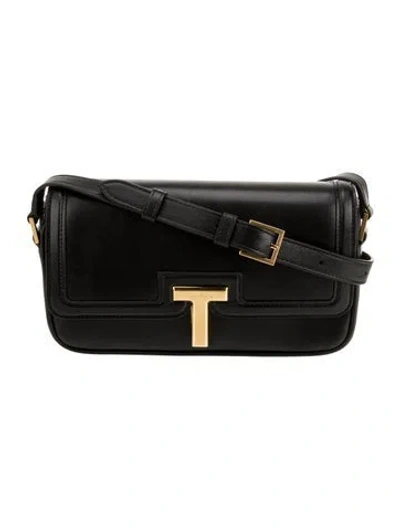 Pre-owned Tom Ford Leather Shoulder Bag In Black