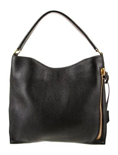 Pre-owned Tom Ford Leather Shoulder Bag In Black