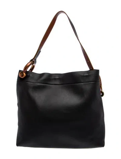 Pre-owned Tom Ford Leather Shoulder Bag In Black