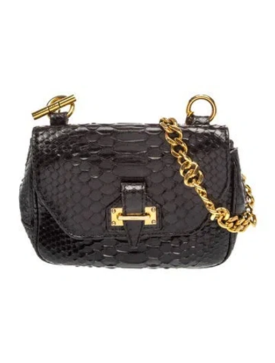 Pre-owned Tom Ford Leather Shoulder Bag In Black