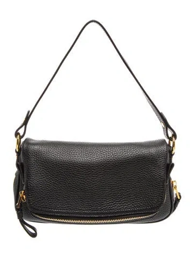 Pre-owned Tom Ford Leather Shoulder Bag In Black