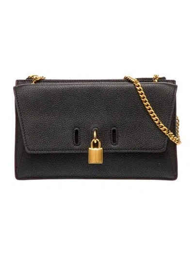 Pre-owned Tom Ford Leather Shoulder Bag In Black