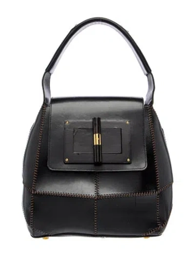 Pre-owned Tom Ford Leather Shoulder Bag In Black