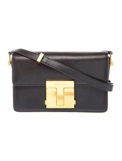 Pre-owned Tom Ford Leather Shoulder Bag In Black