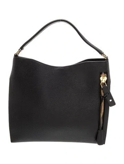 Pre-owned Tom Ford Leather Shoulder Bag In Black