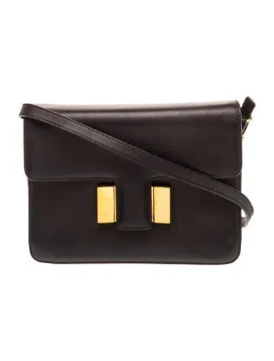 Pre-owned Tom Ford Leather Shoulder Bag In Black