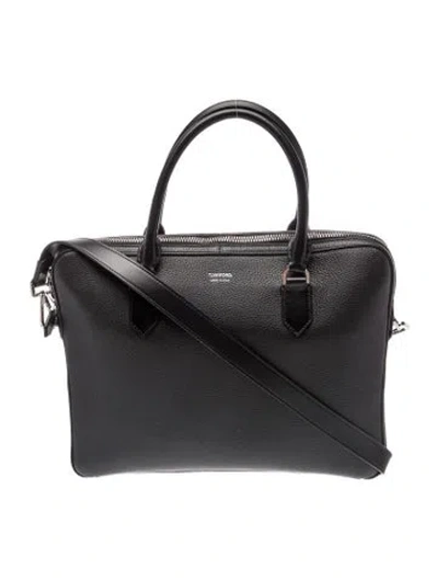 Pre-owned Tom Ford Leather Shoulder Bag In Black