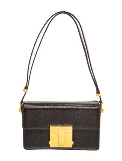 Pre-owned Tom Ford Leather Shoulder Bag In Black