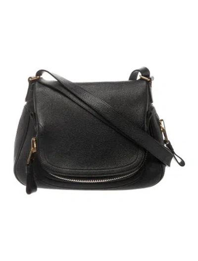 Pre-owned Tom Ford Leather Shoulder Bag In Black