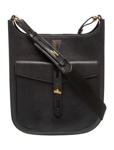 Pre-owned Tom Ford Leather Shoulder Bag In Black