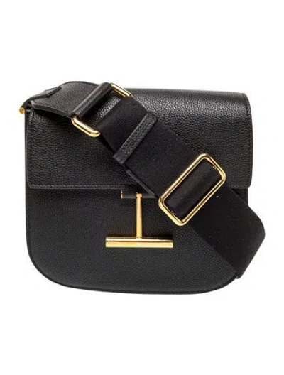 Pre-owned Tom Ford Leather Shoulder Bag In Black