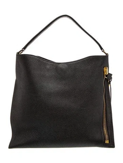 Pre-owned Tom Ford Leather Shoulder Bag In Black