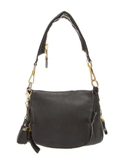 Pre-owned Tom Ford Leather Shoulder Bag In Black
