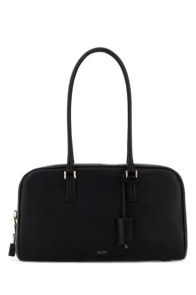 Tom Ford Leather Shoulder Bag In Black