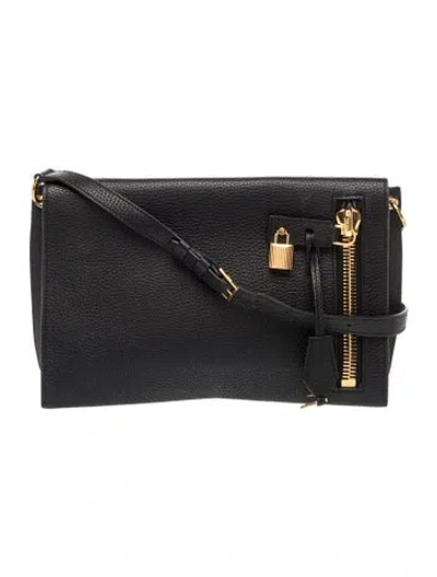 Pre-owned Tom Ford Leather Shoulder Bag In Black