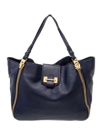 Pre-owned Tom Ford Leather Shoulder Bag In Blue