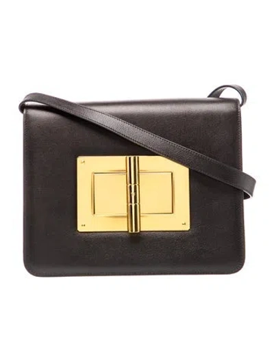 Pre-owned Tom Ford Leather Shoulder Bag In Blue