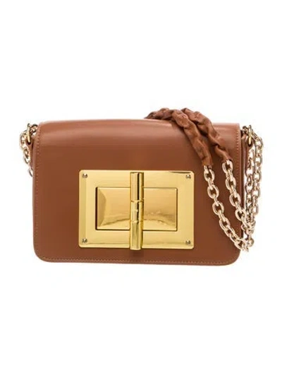 Pre-owned Tom Ford Leather Shoulder Bag In Brown