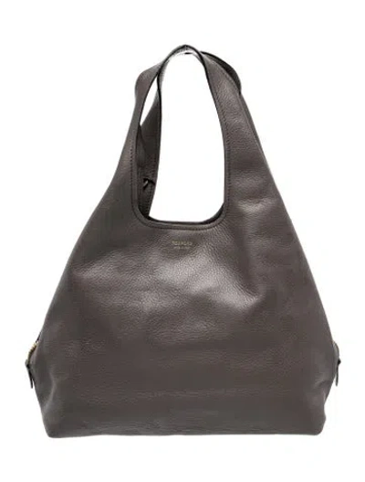 Pre-owned Tom Ford Leather Shoulder Bag In Gray