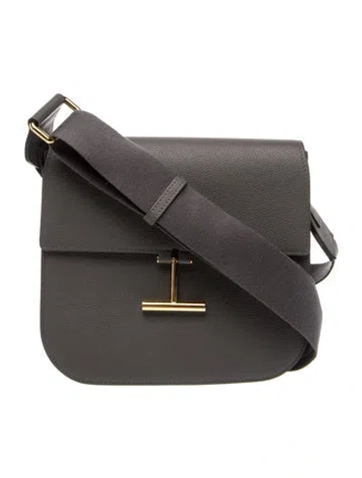 Pre-owned Tom Ford Leather Shoulder Bag In Grey