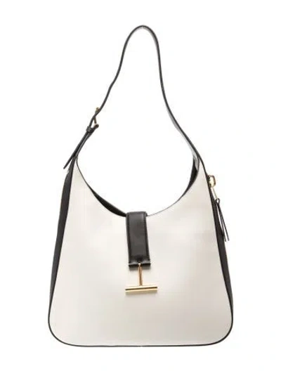 Pre-owned Tom Ford Leather Shoulder Bag In Neutral