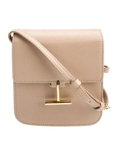 Pre-owned Tom Ford Leather Shoulder Bag In Neutral