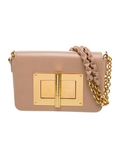 Pre-owned Tom Ford Leather Shoulder Bag In Neutral