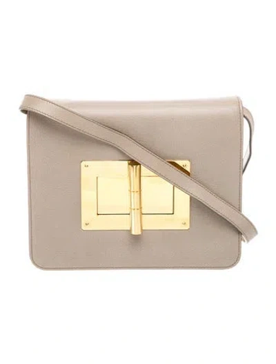 Pre-owned Tom Ford Leather Shoulder Bag In Neutral