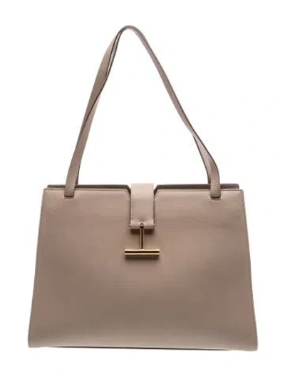 Pre-owned Tom Ford Leather Shoulder Bag In Neutral