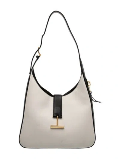 Pre-owned Tom Ford Leather Shoulder Bag In Neutrals