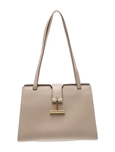 Pre-owned Tom Ford Leather Shoulder Bag In Neutrals