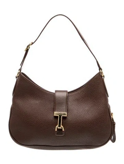 Pre-owned Tom Ford Leather Shoulder Bag In Purple