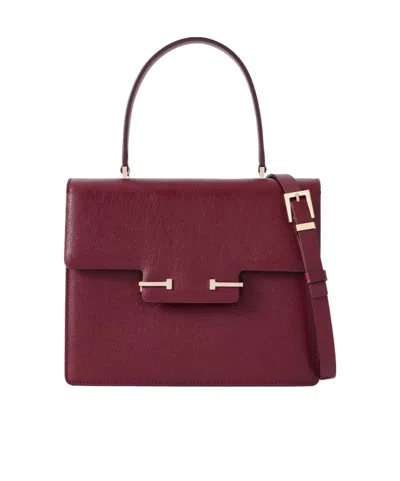 Tom Ford Textured-leather Shoulder Bag In Burgundy