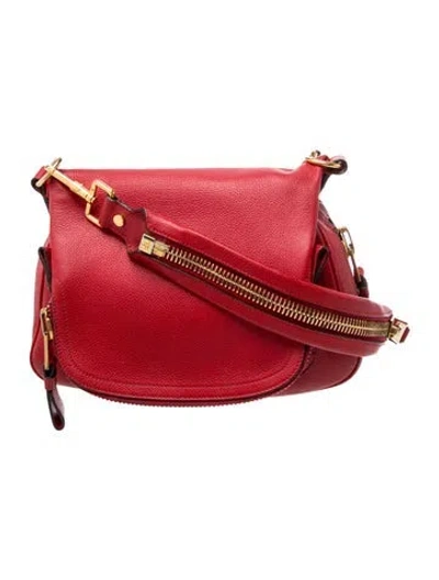 Pre-owned Tom Ford Leather Shoulder Bag In Red