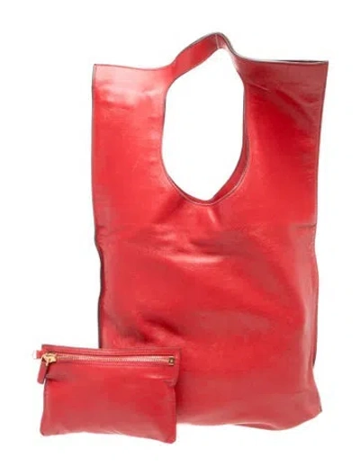 Pre-owned Tom Ford Leather Shoulder Bag In Red