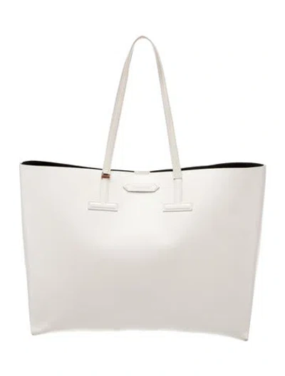Pre-owned Tom Ford Leather Shoulder Bag In White